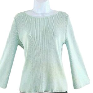 The Limited sz L pale aqua flare sleeve cotton top